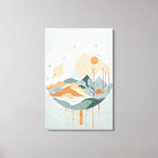 "Serene Mountain Reflection" Canvas Afdruk