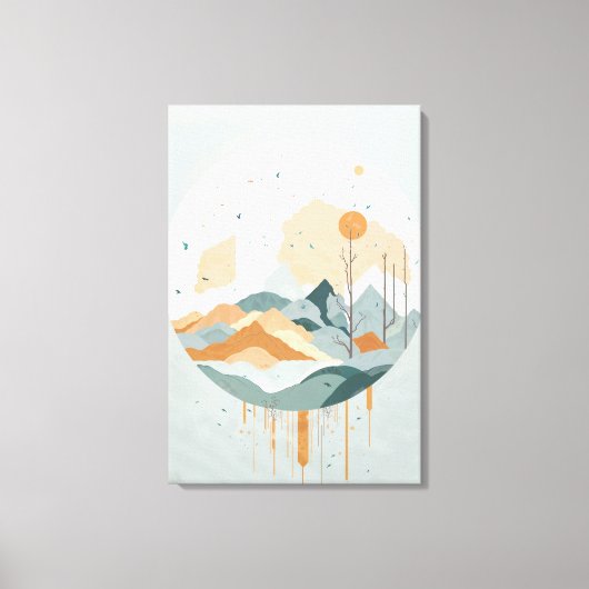 "Serene Mountain Reflection" Canvas Afdruk (Voorkant)
