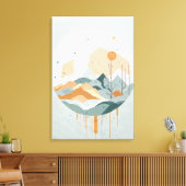 "Serene Mountain Reflection" Canvas Afdruk (Insitu (Woonkamer))