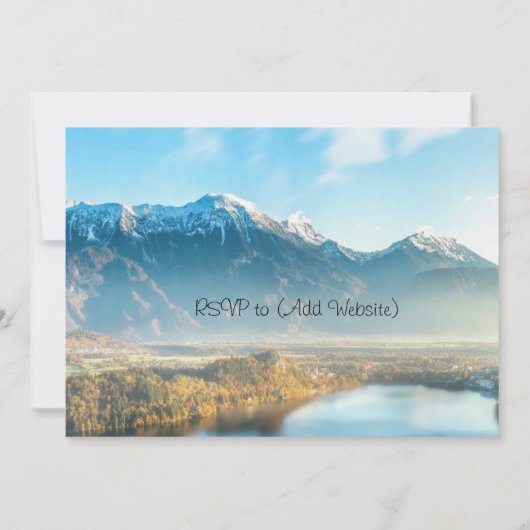 Serene Mountain Scene Faire-part de mariage (Dos)