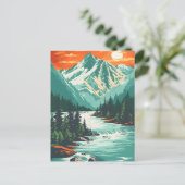 Serene Mountain Stream Art Briefkaart (Staand voorkant)