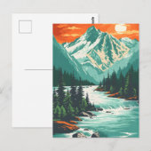 Serene Mountain Stream Art Briefkaart (Voorkant / Achterkant)