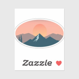 Serene Mountain Sunset Sticker