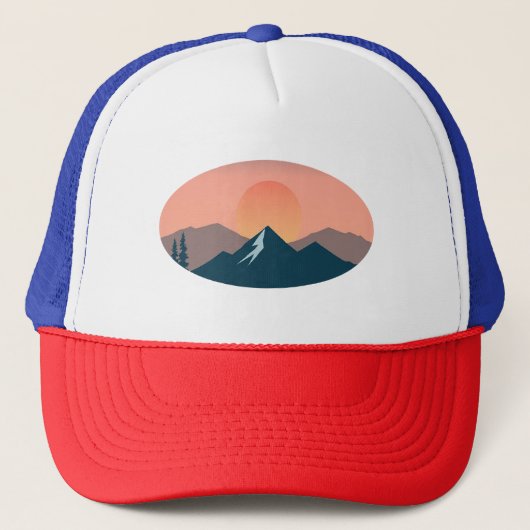 Serene Mountain Sunset Trucker Pet (Voorkant)