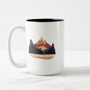 Serene Mountain Two-Tone Mok - 15 oz