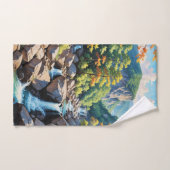 Serene Mountain Waterval Landschap Bad Handdoek (Handdoek)