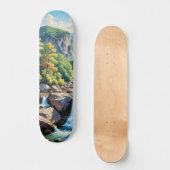 Serene Mountain Waterval Landschap Skateboard (Voorkant)