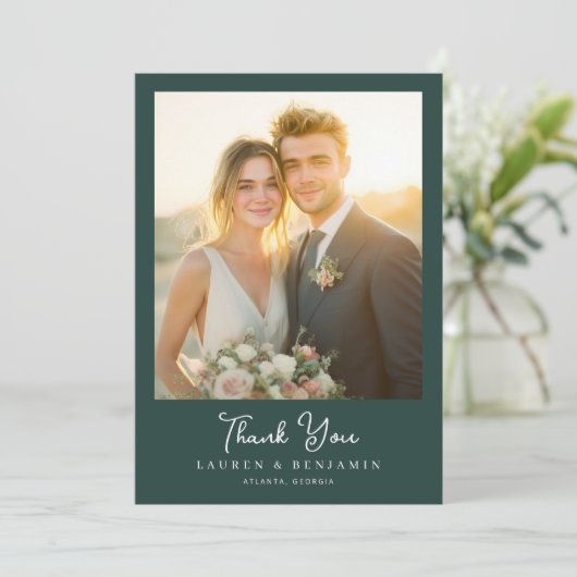 Serene Mountain Wedding Bedankkaart (Staand voorkant)