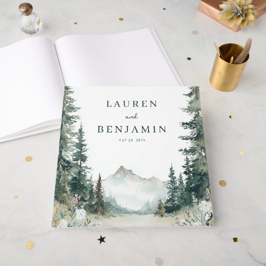 Serene Mountain Wedding Gastenboek (Voorkant open)