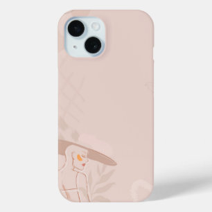 Serene Muse – Minimalistisch kunst mobiel Hoesje