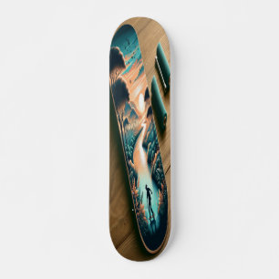 Serene natuurlijke landschap skateboard