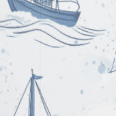 Serene Navyblauwe Zeilboten Patroon Behang (Zoom)