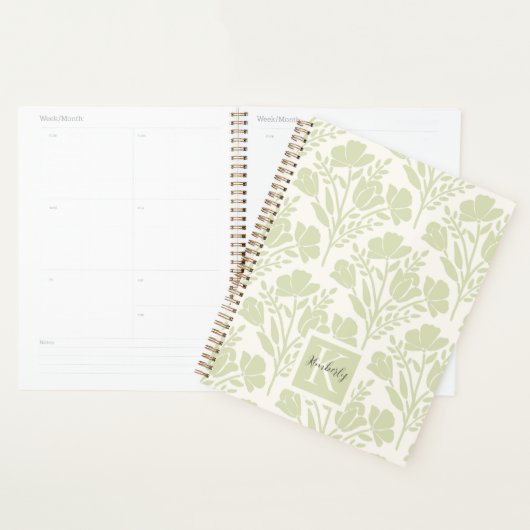 Serene Neutral Florals Monogramme (Devant avec enveloppe)