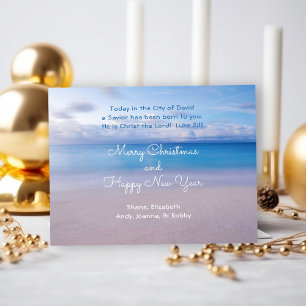 Serene Oceaan Schriftuur Kerst Religieus Briefkaart