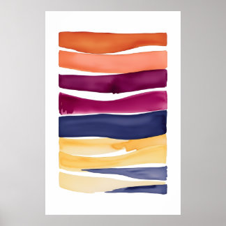 Serene Ocean Symphony: Abstract geïnspireerd door  Poster