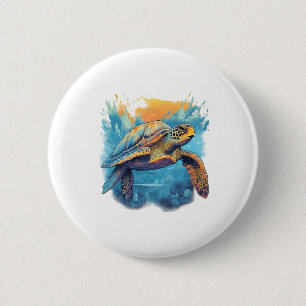 Serene Onderwater Schildpad Kopie Ronde Button 5,7 Cm