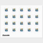 Serene Onderwater Schildpad Kopie Ronde Sticker (Vel)
