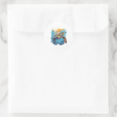 Serene Onderwater Schildpad Kopie Ronde Sticker (Tas)