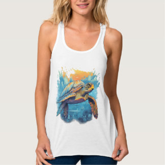 Serene Onderwater Schildpad Tanktop