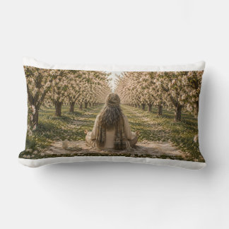 Serene Orchard Pillow | Romantic Blossoming Trees Kussen