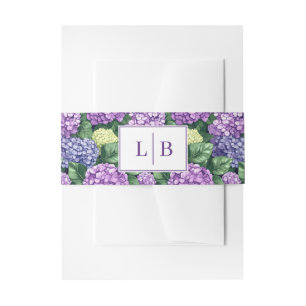 Serene Paarse Bloemige Hortensia Uitnodigingen Wikkel