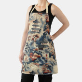 Serene pagodes in een bergachtig landschap schort (Insitu)