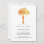 Serene Palm Tree Waterverf | Bruiloft Kaart (Voorkant)