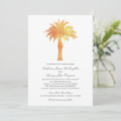 Serene Palm Tree Waterverf | Bruiloft Kaart (Staand voorkant)