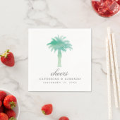 Serene Palm Tree Waterverf | Bruiloft Servet (Insitu)