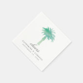 Serene Palm Tree Waterverf | Bruiloft Servet (Hoek)