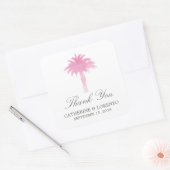 Serene Palm Tree Waterverf | Dank u Vierkante Sticker (Envelop)