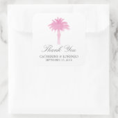 Serene Palm Tree Waterverf | Dank u Vierkante Sticker (Tas)