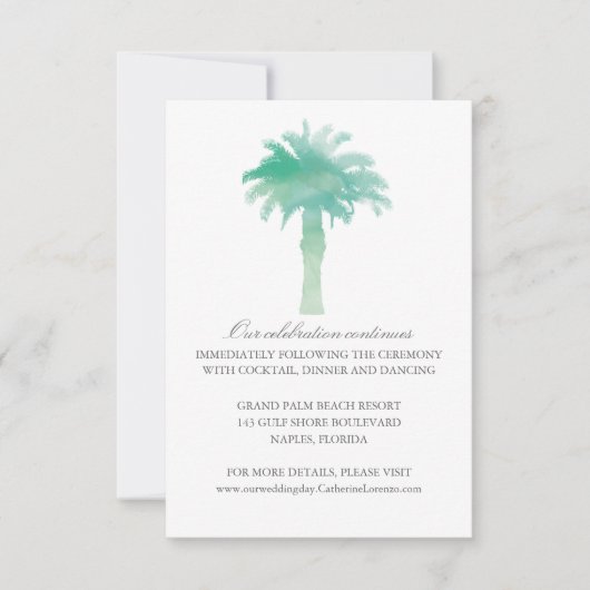 Serene Palm Tree Waterverf | Ontvangst Kaart (Voorkant)