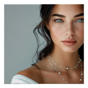 Serene Parel Straling Digitaal Portret Perfect Poster