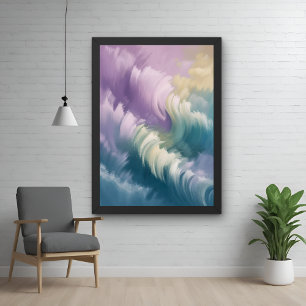 Serene Pastel Abstract Wave Dreamy Wall Art Poster Perfect Poster