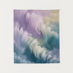 Serene Pastel Abstracte Wave Dromerige Kunst Wandkleed