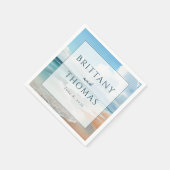 Serene Pastel Beach Waves Servet (Hoek)