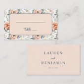 Serene Peach Vintage Floral Plaatskaartje (Voorkant / Achterkant)