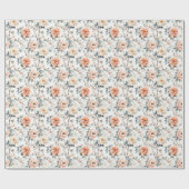 Serene Peach Watercolor Floral Cadeaupapier (Vlak)