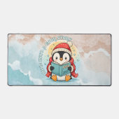 Serene Penguin Reader Large Desk Mat for Writers (Voorkant)