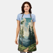 Serene Pine Forest Path Design Schort (Gedragen)