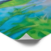 Serene Pine Forest Waterverf Art Print (Hoek)