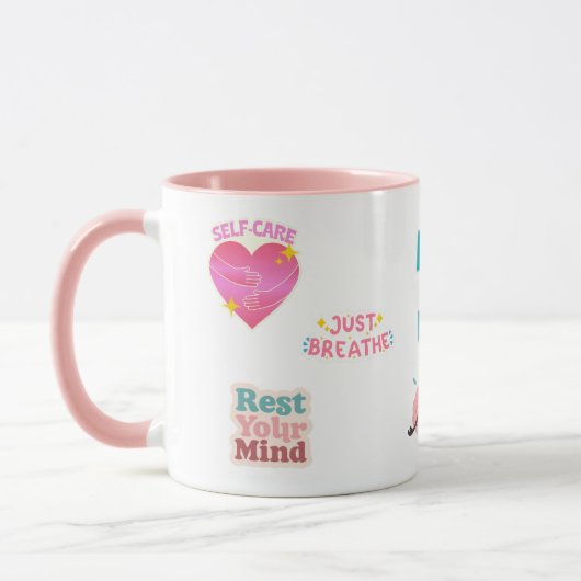  SERENE PINK& WHITE TWO-TONE 15OZ. CERAMIC MUG MOK (Links)