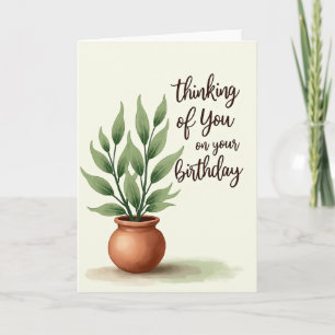 Serene Potted Plant Verjaardagskaart Kaart