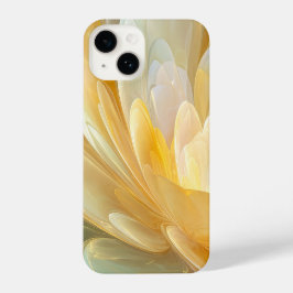 Serene Radiance of Golden and Aqua Petal Layers iPhone 14 Hoesje