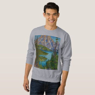 Serene Reflections: Natuur en Lake Painting T-shir Trui