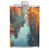 Serene River Shore Reflection Nature Art Heupfles (Voorkant)