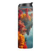 Serene River Shore Reflection Nature Art  Thermosbeker (Gedraaid links)