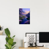 Serene River's levendige Serenade Poster (Thuiskantoor)