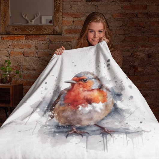Serene Robin, op maat Fleece Deken